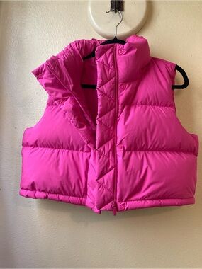 NWOT lululemon Hot/Sonic Pink Cropped Puffer Wunder Vest 600 Down Fill Size 6